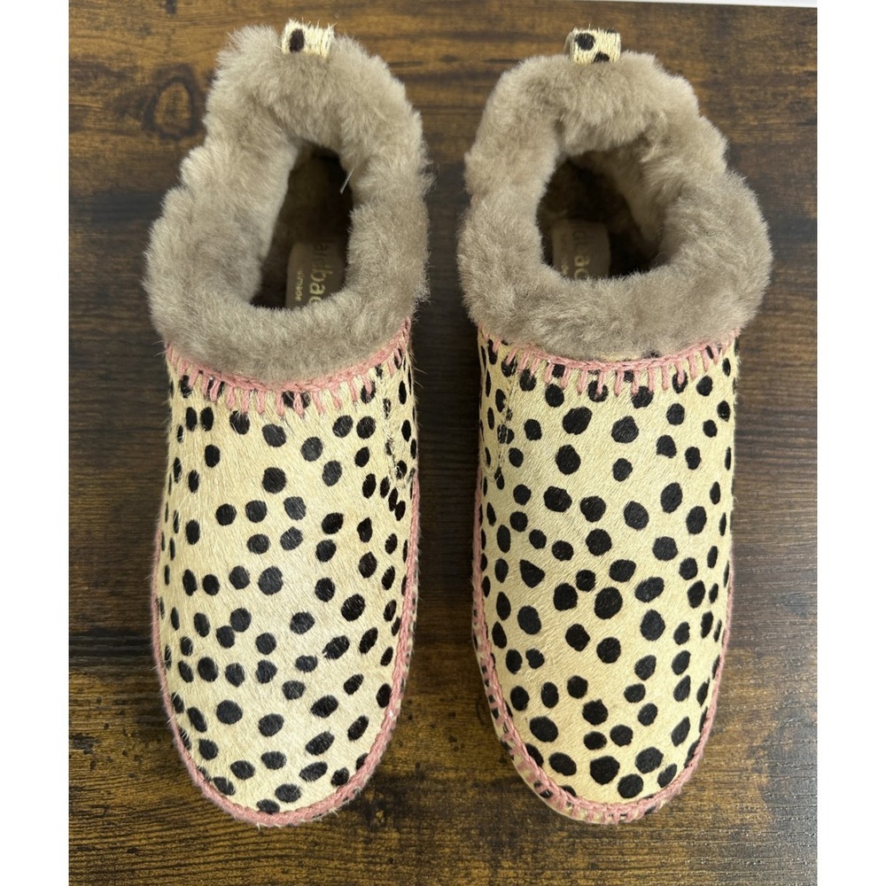 Laidback London Printed Embroidered Suede Slippers Size 37 US 6 Shearling Anthro - Picture 2 of 16